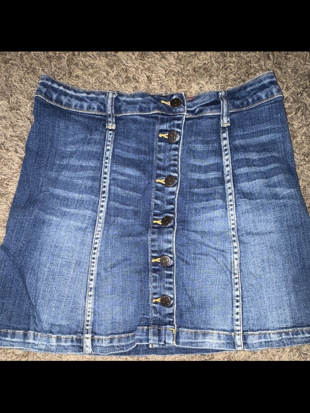 Cello Button-Front Denim Mini Skirt - Blue Wash